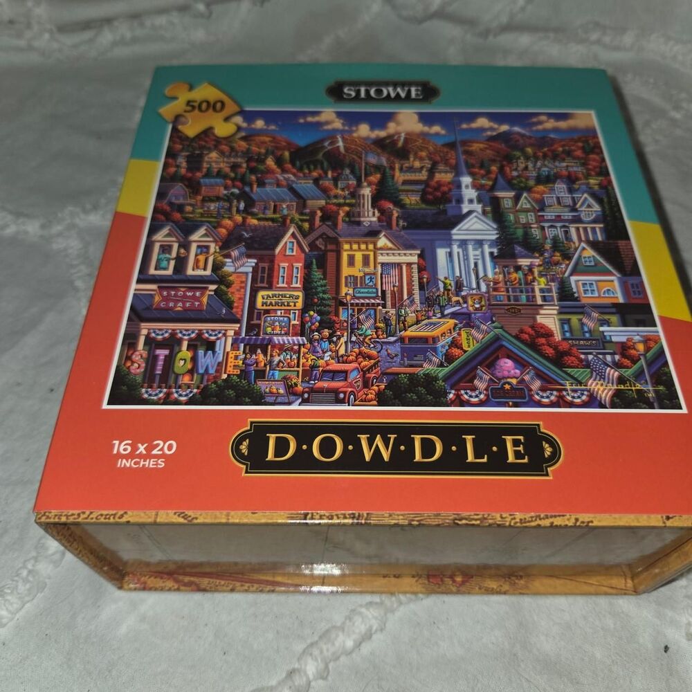 Dowdle Folk Art Stowe Vermont 500 Piece Jigsaw Puzzle
